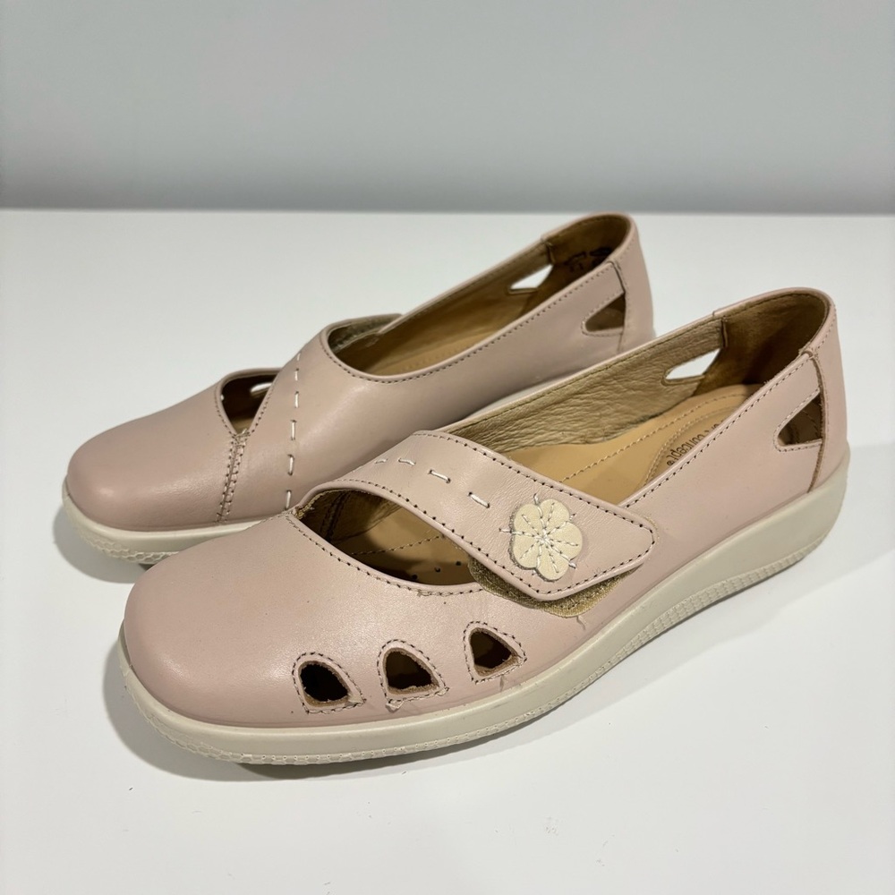 Hotter Comfort Concept blush pink leather comfort flats